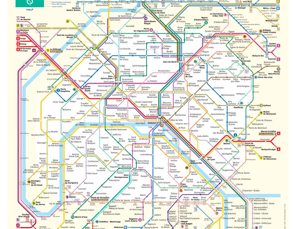 Mapa metrô de Paris