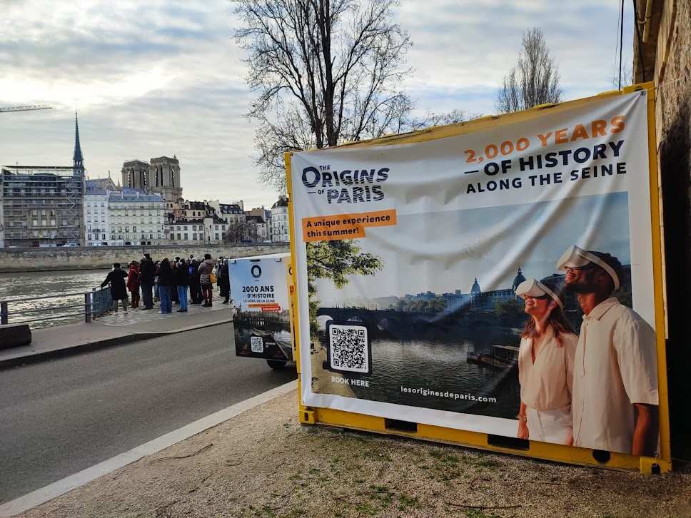 Material 3 D passeio Origens de Paris, realidade virtual às margens do Rio Sena