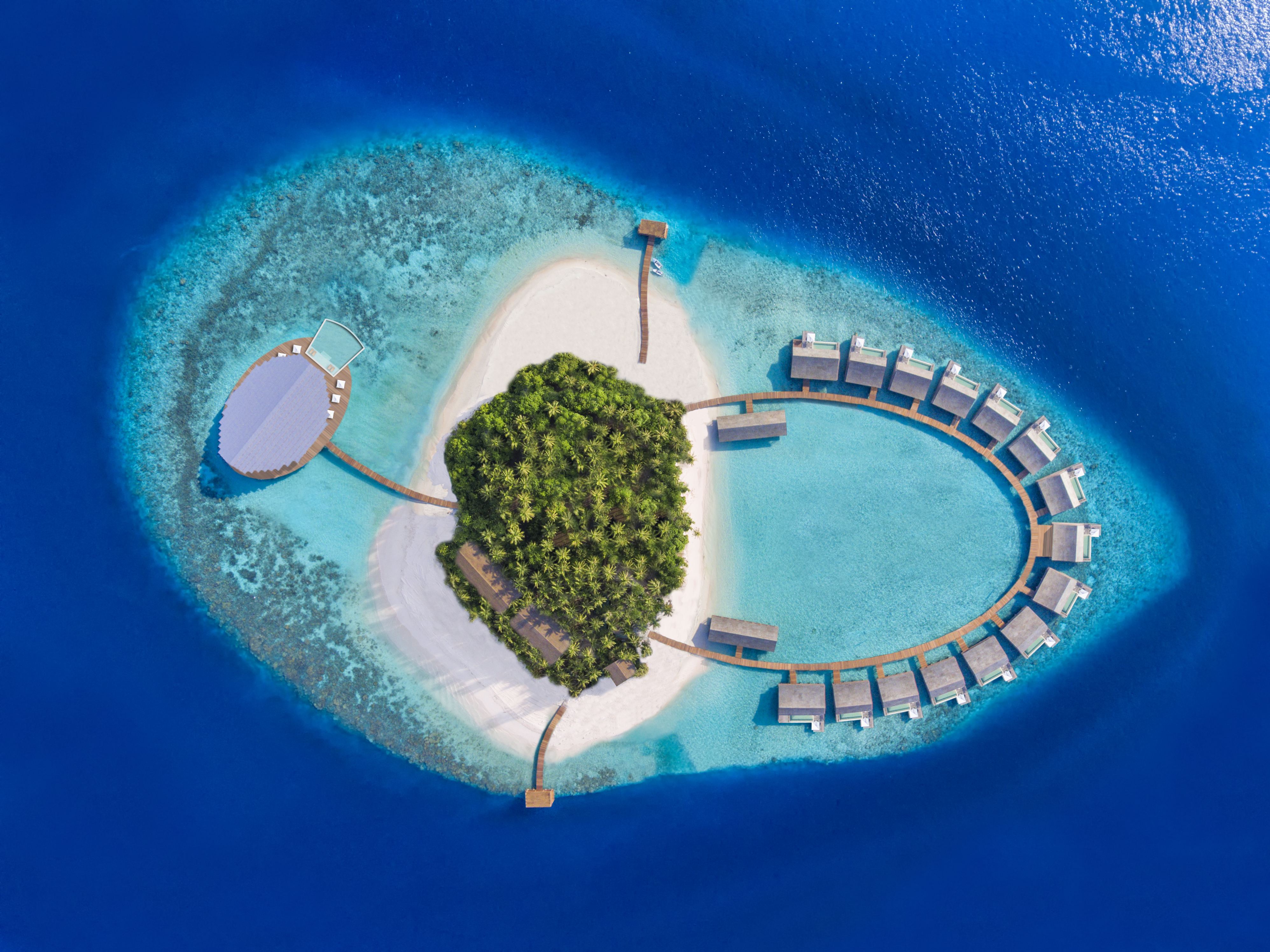 Vista aérea do Kudadoo Maldives, nas Maldivas